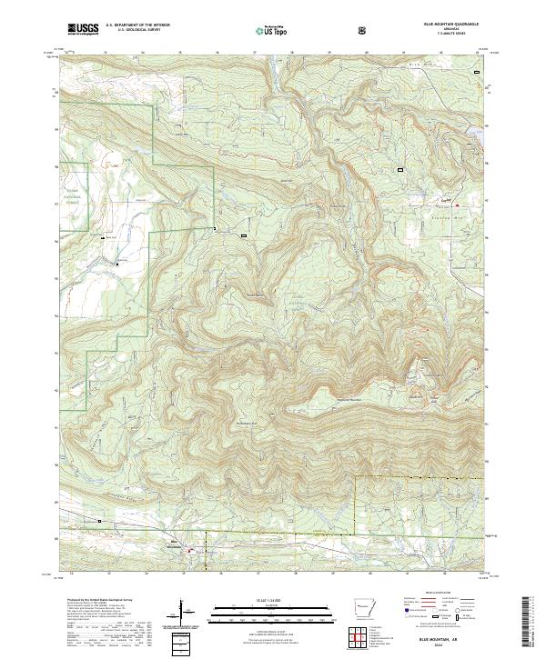 Blue Mountain, AR — USGS 7.5-minute topo (2024)