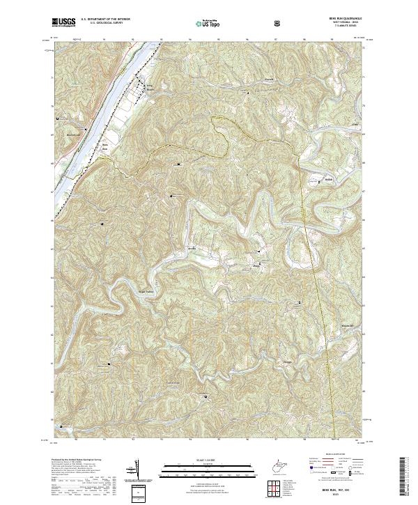 Bens Run, WV-OH — USGS 7.5-minute topo (2023)