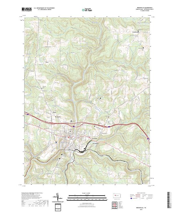 Brookville, PA — USGS 7.5-minute topo (2023)