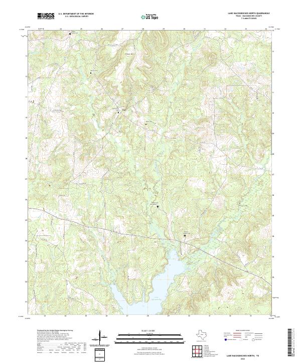 Lake Nacogdoches North, TX — USGS 7.5-minute topo (2022)