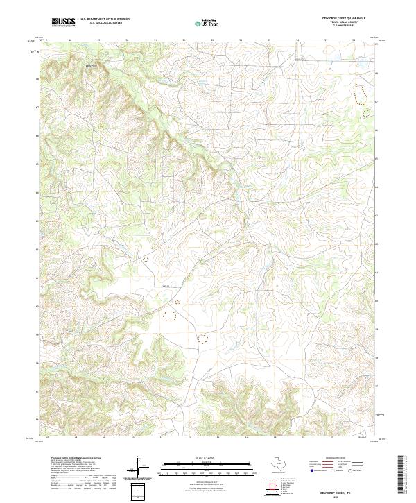 Dew Drop Creek, TX — USGS 7.5-minute topo (2022)