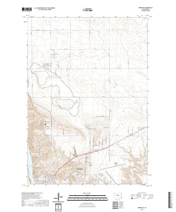 Pierre NE, SD — USGS 7.5-minute topo (2021)