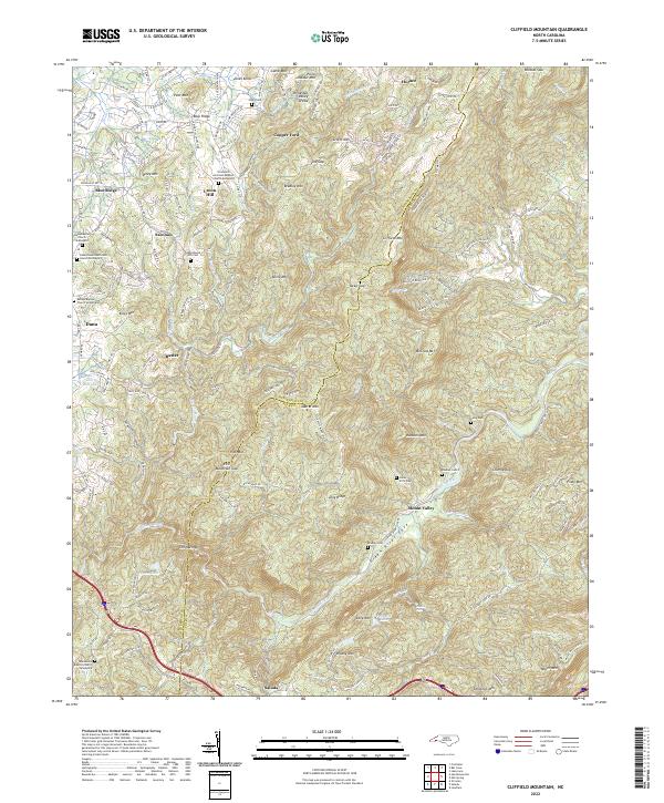 Cliffield Mountain, NC — USGS 7.5-minute topo (2022)