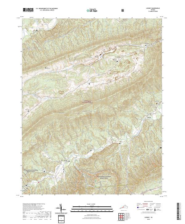Looney, VA — USGS 7.5-minute topo (2022)