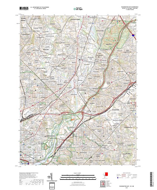 Washington East, DC-MD — USGS 7.5-minute topo (2023)