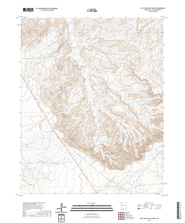 East Fork Kutz Canyon, NM — USGS 7.5-minute topo (2023)