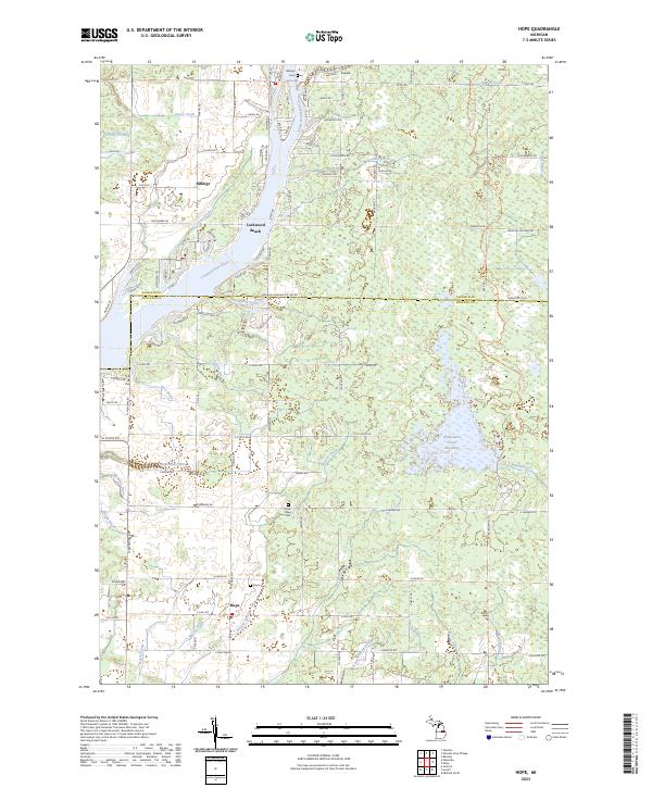 Hope, MI — USGS 7.5-minute topo (2023)