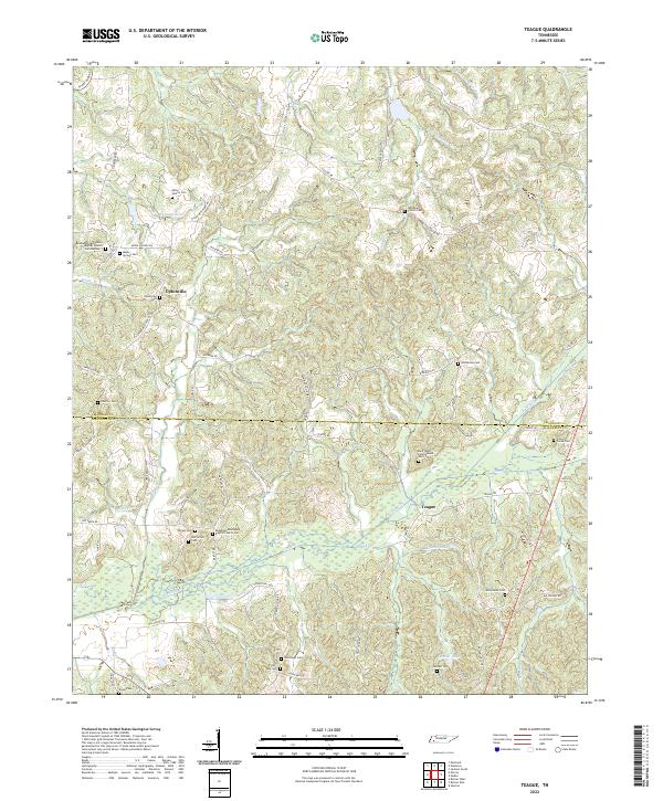 Teague, TN — USGS 7.5-minute topo (2022)
