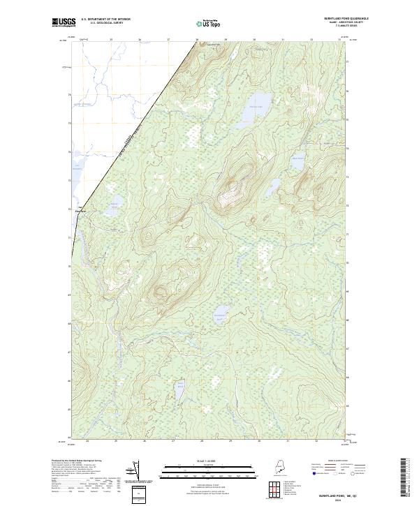 Burntland Pond, ME-QC — USGS 7.5-minute topo (2024)