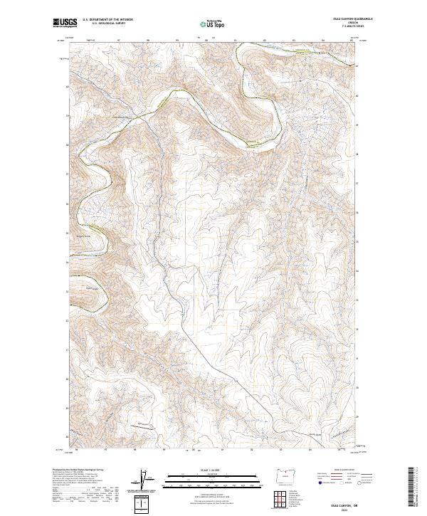 Esau Canyon, OR — USGS 7.5-minute topo (2024)