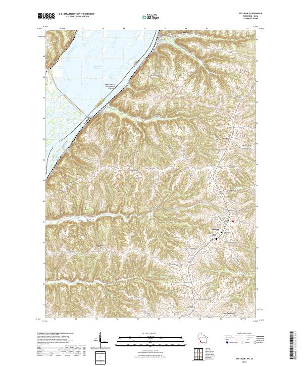 Eastman, WI-IA — USGS 7.5-minute topo (2022)