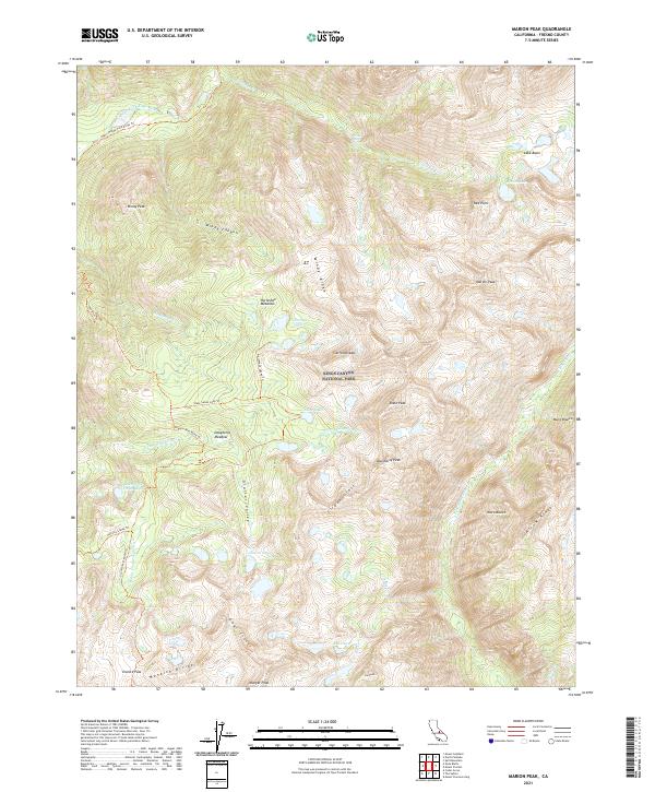 Marion Peak, CA — USGS 7.5-minute topo (2021)