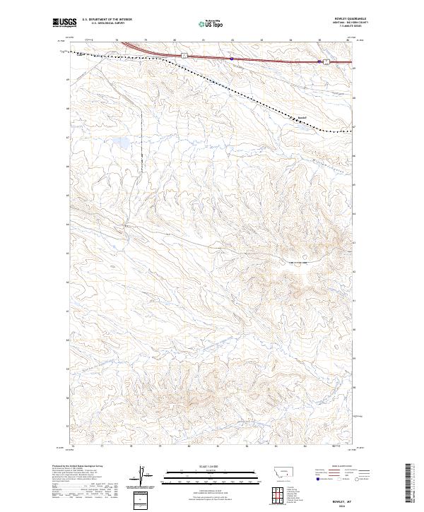 Rowley, MT — USGS 7.5-minute topo (2024)
