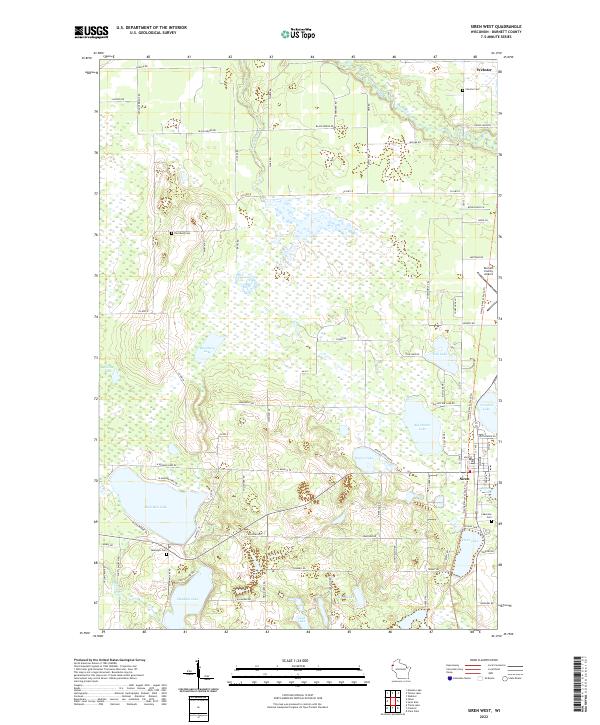 Siren West, WI — USGS 7.5-minute topo (2022)