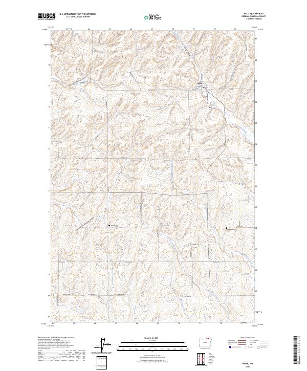 Helix, OR — USGS 7.5-minute topo (2023)