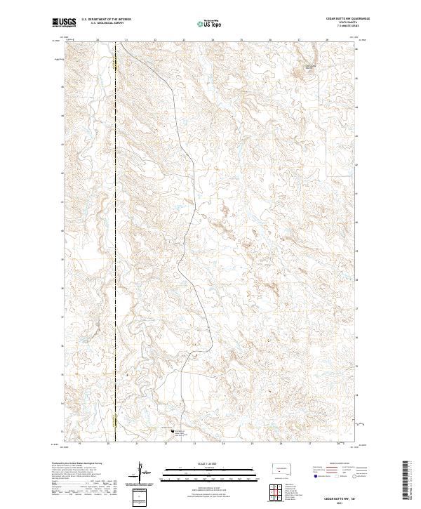 Cedar Butte NW, SD — USGS 7.5-minute topo (2021)