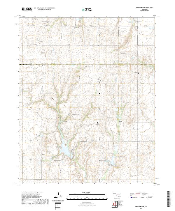 Crowder Lake, OK — USGS 7.5-minute topo (2022)