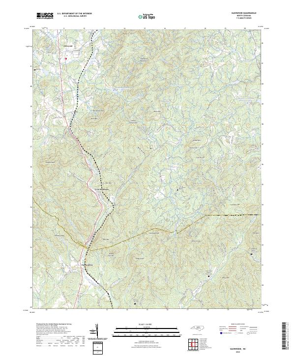 Glenwood, NC — USGS 7.5-minute topo (2022)