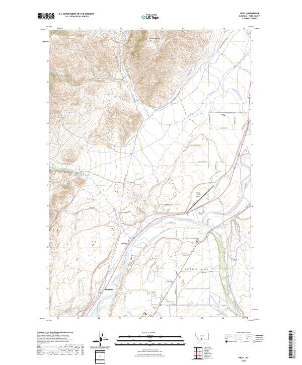Pray, MT — USGS 7.5-minute topo (2024)
