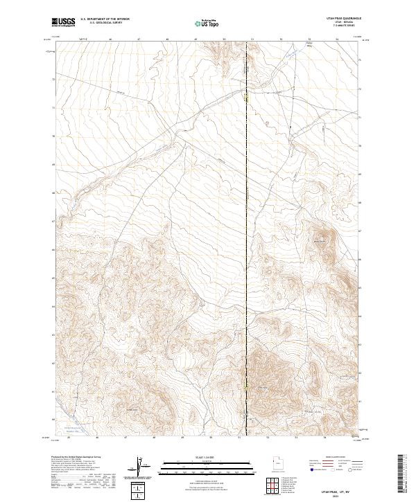 Utah Peak, UT-NV — USGS 7.5-minute topo (2023)