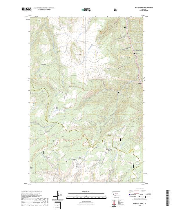 Belt Park Butte, MT — USGS 7.5-minute topo (2024)