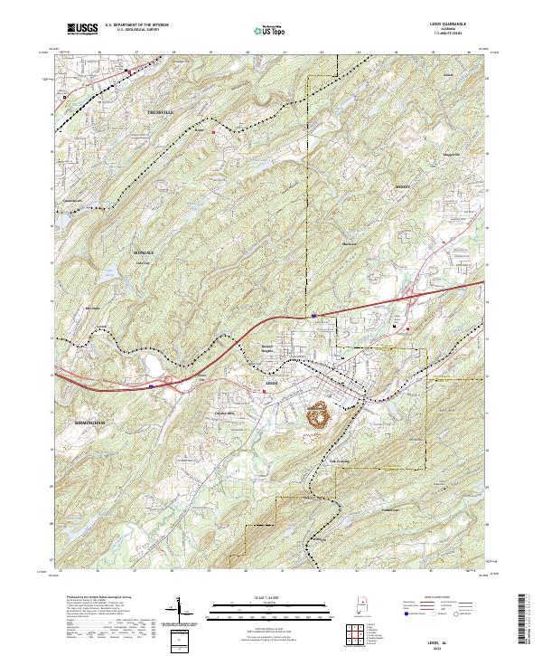Leeds, AL — USGS 7.5-minute topo (2024)