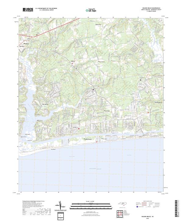 Holden Beach, NC — USGS 7.5-minute topo (2022)