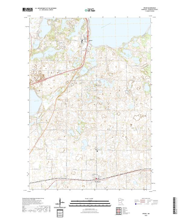Spicer, MN — USGS 7.5-minute topo (2022)