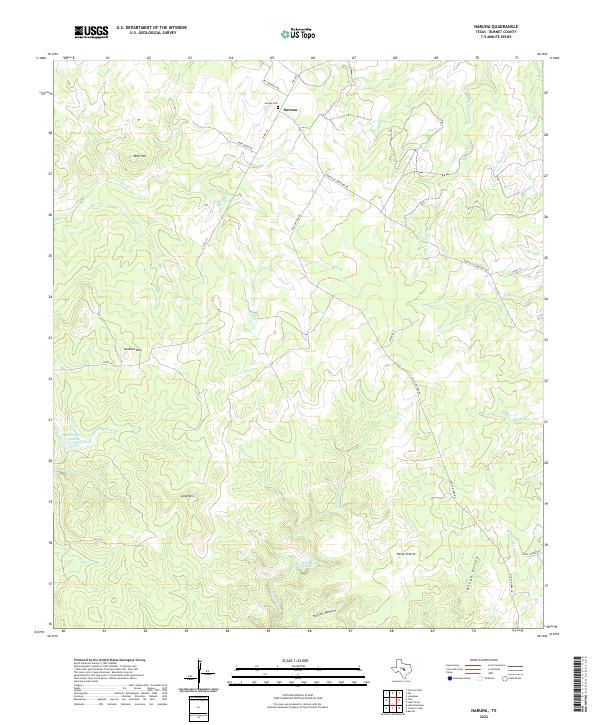 Naruna, TX — USGS 7.5-minute topo (2022)