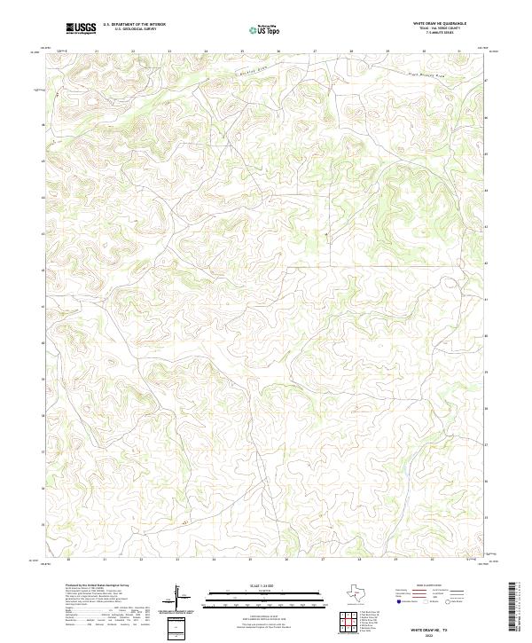 White Draw NE, TX — USGS 7.5-minute topo (2022)