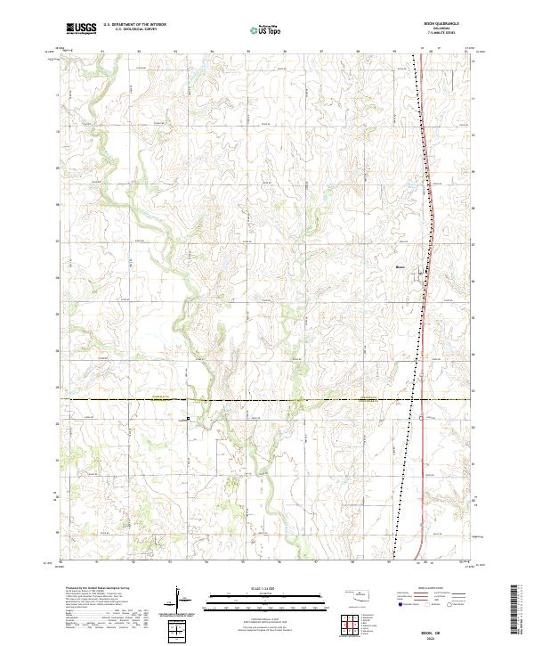 Bison, OK — USGS 7.5-minute topo (2022)