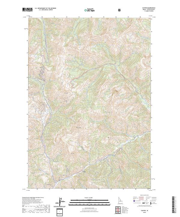 Custer, ID — USGS 7.5-minute topo (2024)