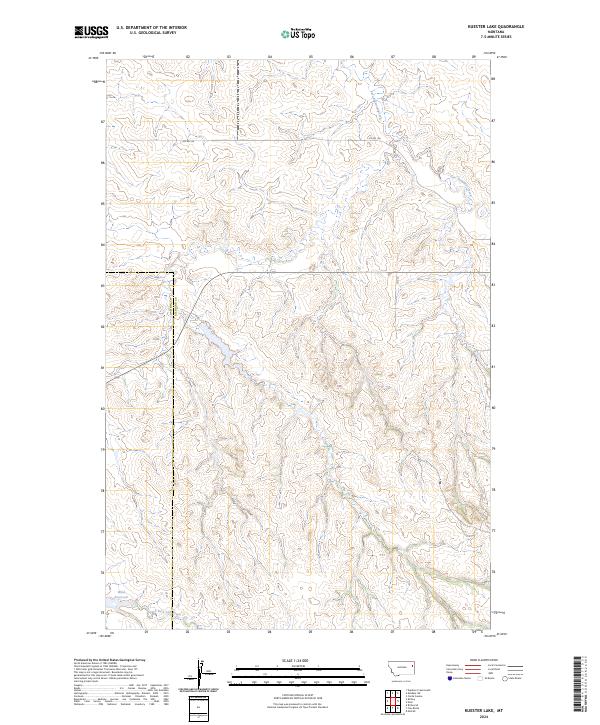 Kuester Lake, MT — USGS 7.5-minute topo (2024)