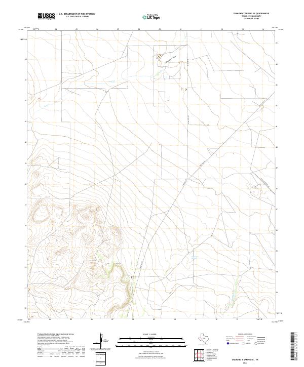 Diamond Y Spring SE, TX — USGS 7.5-minute topo (2022)