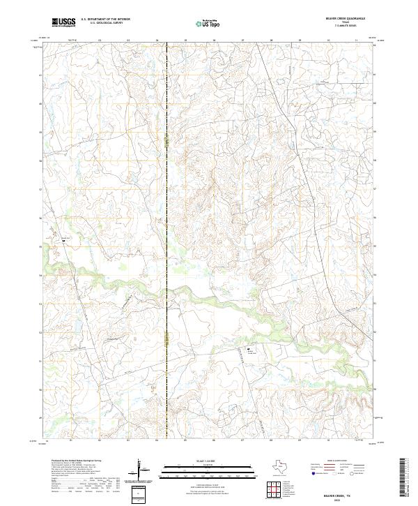Beaver Creek, TX — USGS 7.5-minute topo (2022)