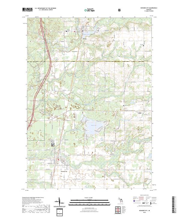 Howard City, MI — USGS 7.5-minute topo (2023)