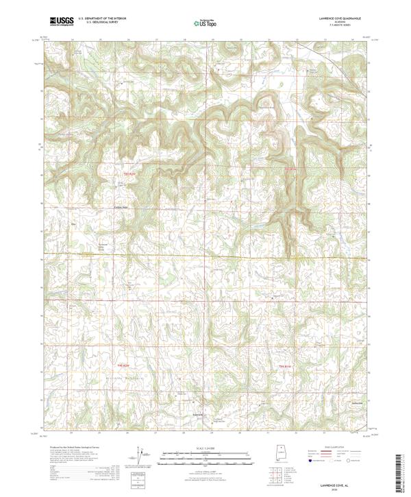Lawrence Cove, AL — USGS 7.5-minute topo (2026)
