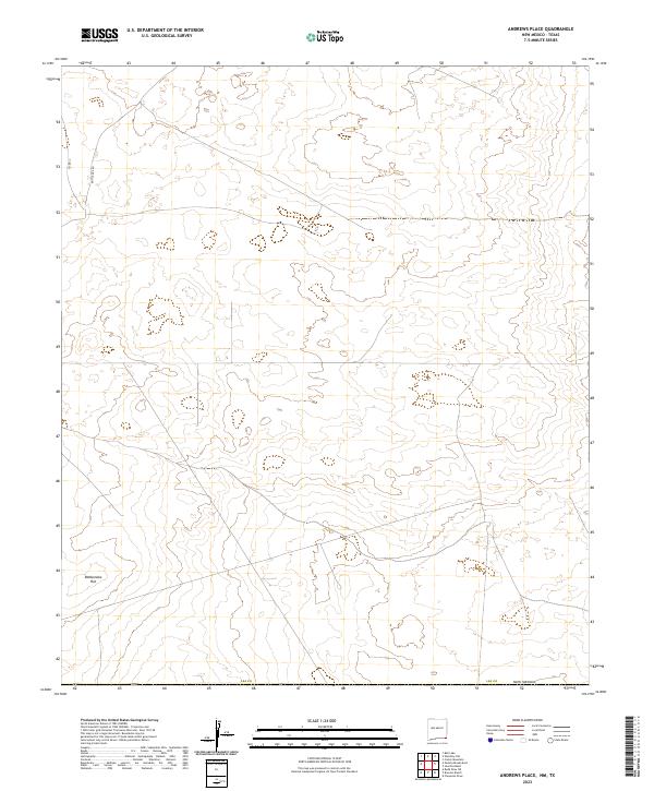 Andrews Place, NM-TX — USGS 7.5-minute topo (2023)