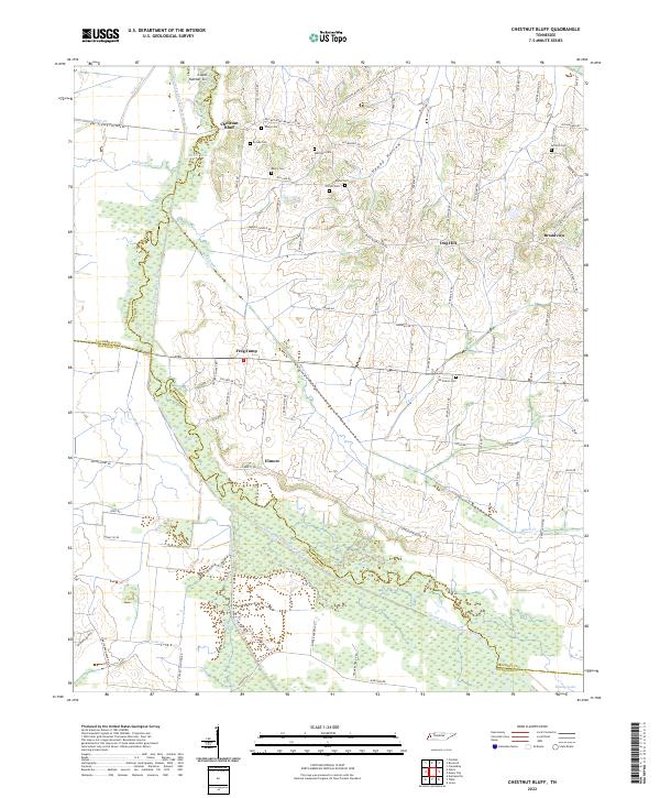 Chestnut Bluff, TN — USGS 7.5-minute topo (2022)