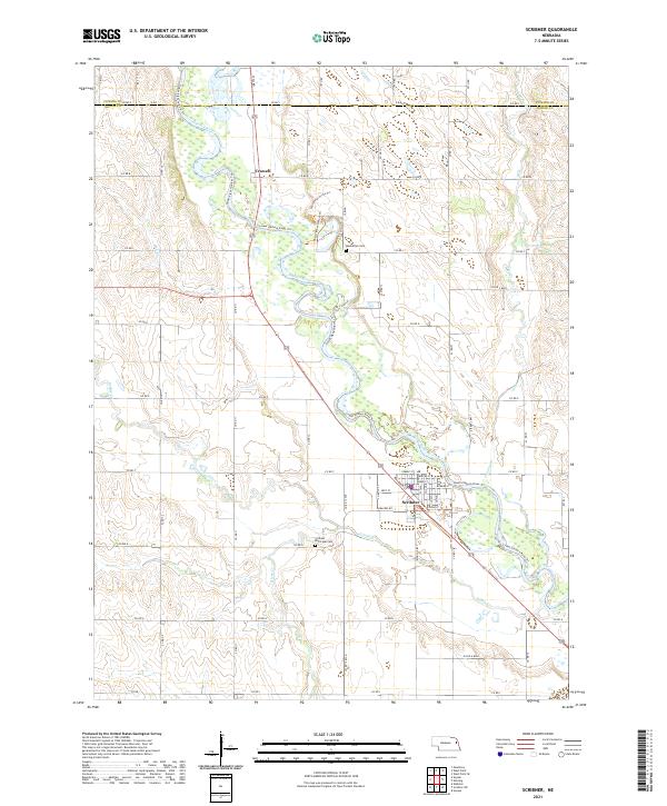 Scribner, NE — USGS 7.5-minute topo (2021)