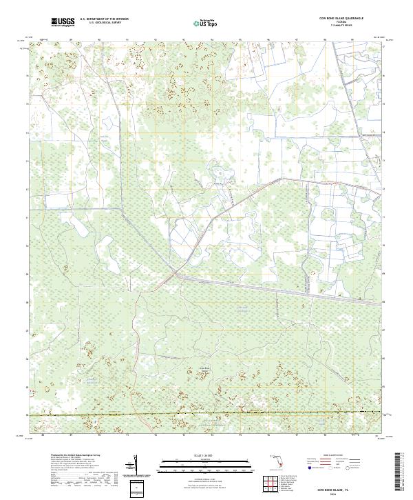 Cow Bone Island, FL — USGS 7.5-minute topo (2024)