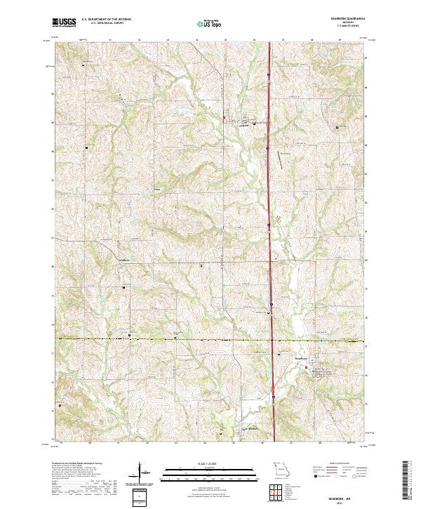 Dearborn, MO — USGS 7.5-minute topo (2021)