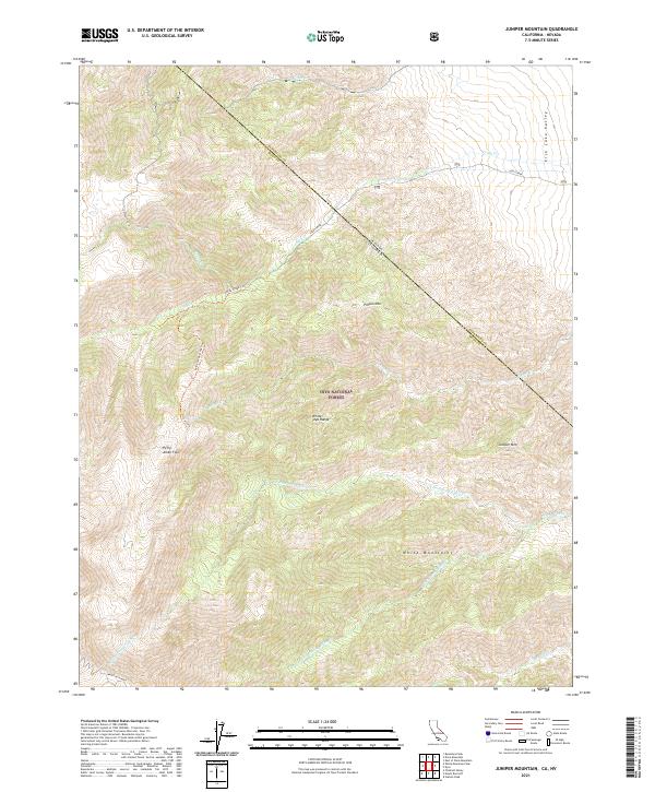 Juniper Mountain, CA-NV — USGS 7.5-minute topo (2021)