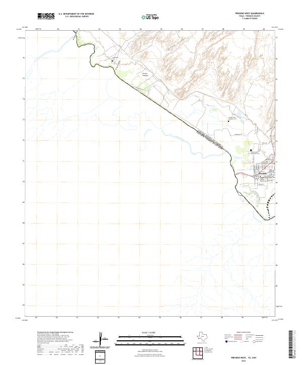 Presidio West, TX,CHH, US — USGS 7.5-minute topo (2022)