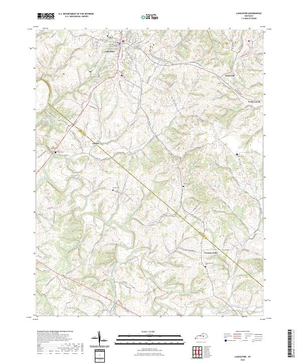 Lancaster, KY — USGS 7.5-minute topo (2022)