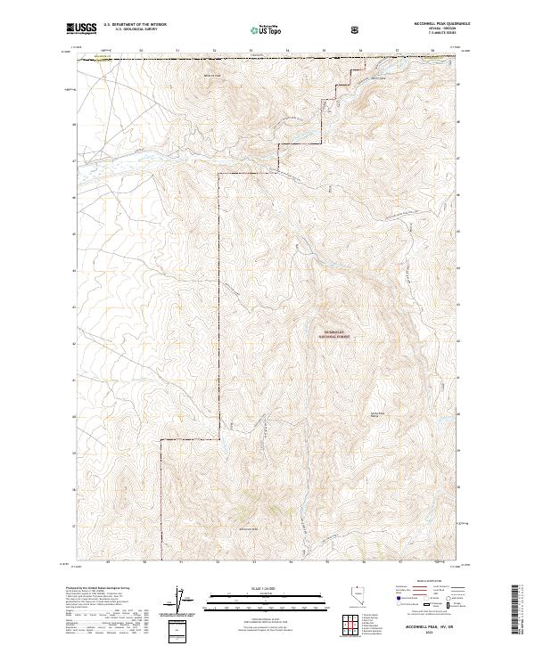 McConnell Peak, NV-OR — USGS 7.5-minute topo (2021)
