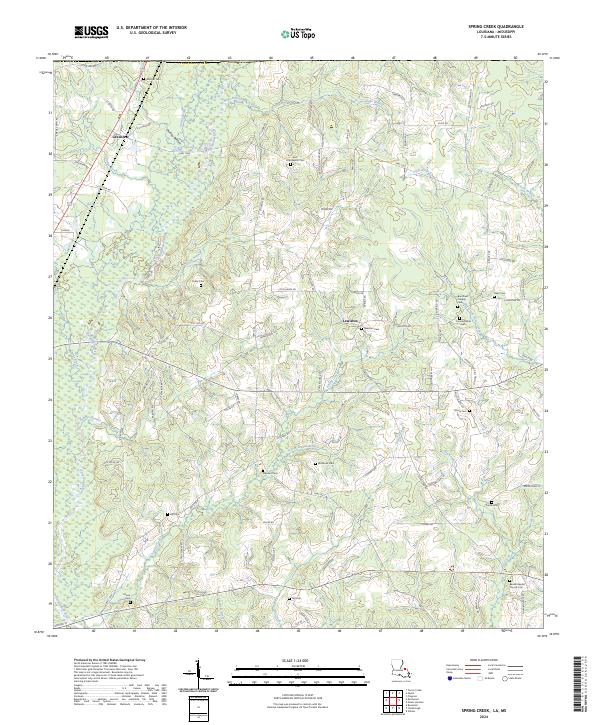 Spring Creek, LA-MS — USGS 7.5-minute topo (2024)