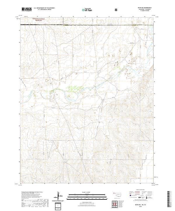 Keyes NE, OK-CO — USGS 7.5-minute topo (2022)
