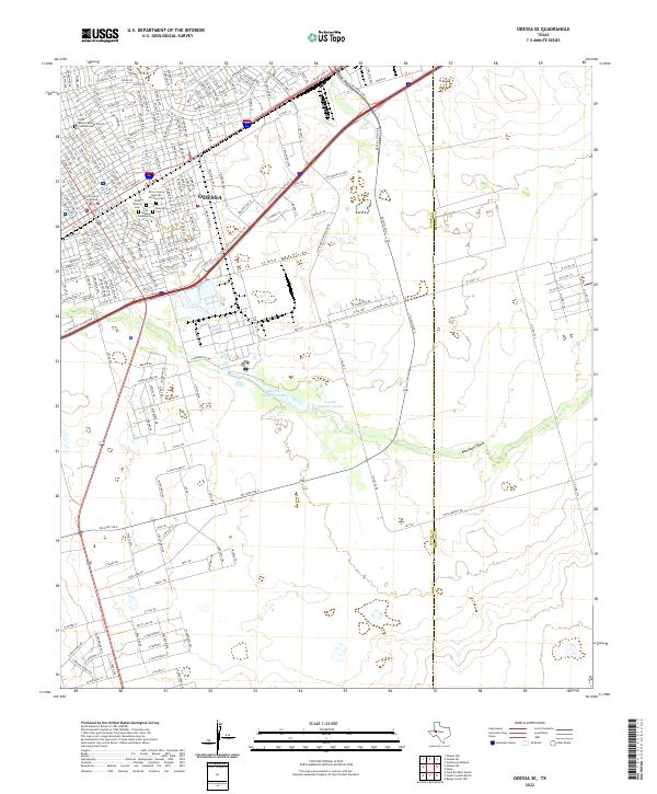 Odessa SE, TX — USGS 7.5-minute topo (2022)