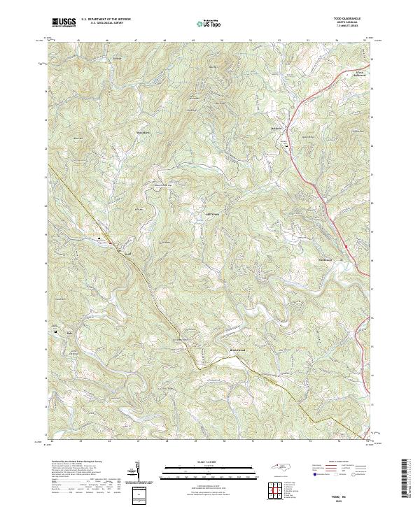 Todd, NC — USGS 7.5-minute topo (2022)